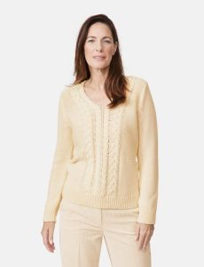Sweter damski Gerry Weber ze wzorem w warkocze