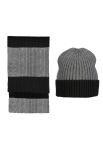 Zimowy zestaw Roy Robson czapka+szalik virgin wool black