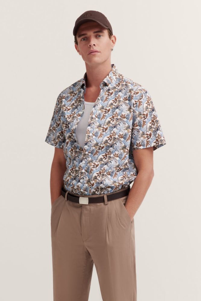 Koszula męska bugatti z krótkim rękawem Modern Fit w liście ModaClub Modern 7.jpeg