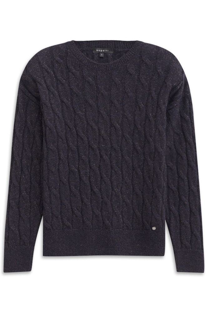 Sweter damski bugatti marine z wełną