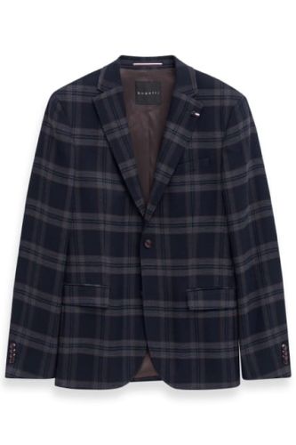Marynarka w kratę bugatti Modern Fit Marine
