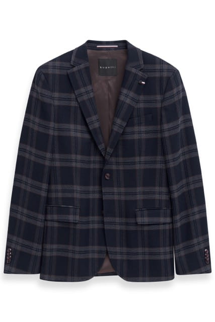 Marynarka w kratę bugatti Modern Fit Marine