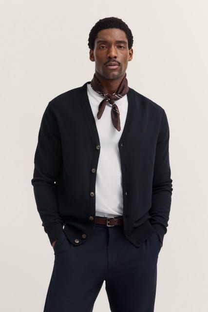 Kardigan męski bugatti navy - ModaClubStore 2025