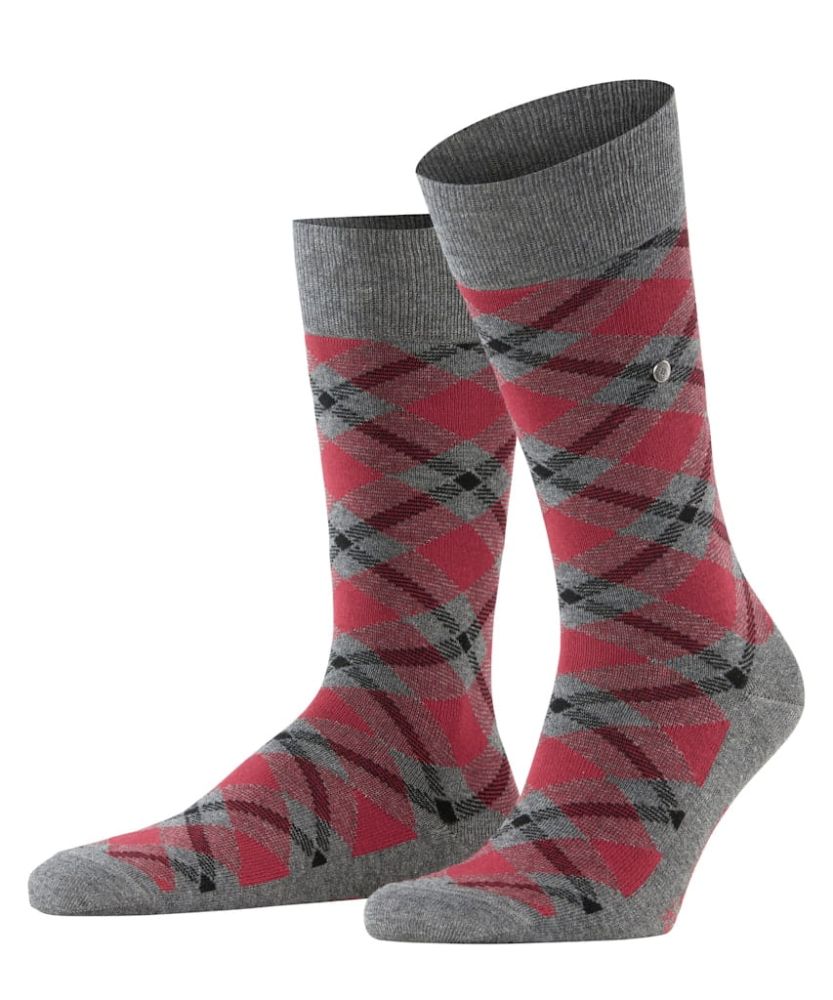 Skarpetki męskie Burlington Tartan - Carbon Melange