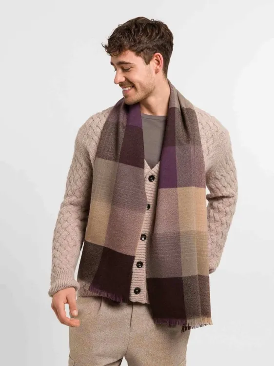 Wełniany szalik bugatti Camel/Brown
