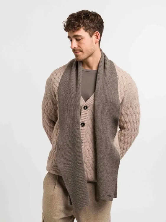 Wełniany szalik męski bugatti Stone Green