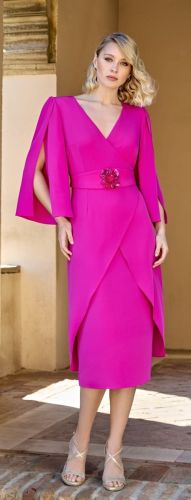 Sukienka wizytowa Sonia Pena Cinturon Bugundy Pink