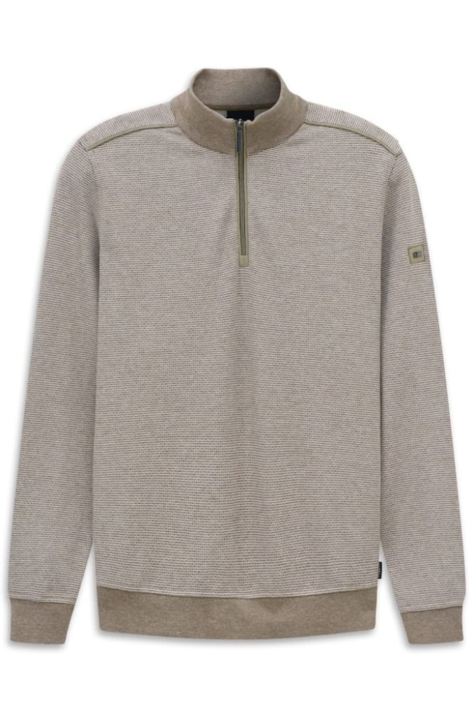 Bluza męska bugatti z rozpinanym kołnierzykiem light brown