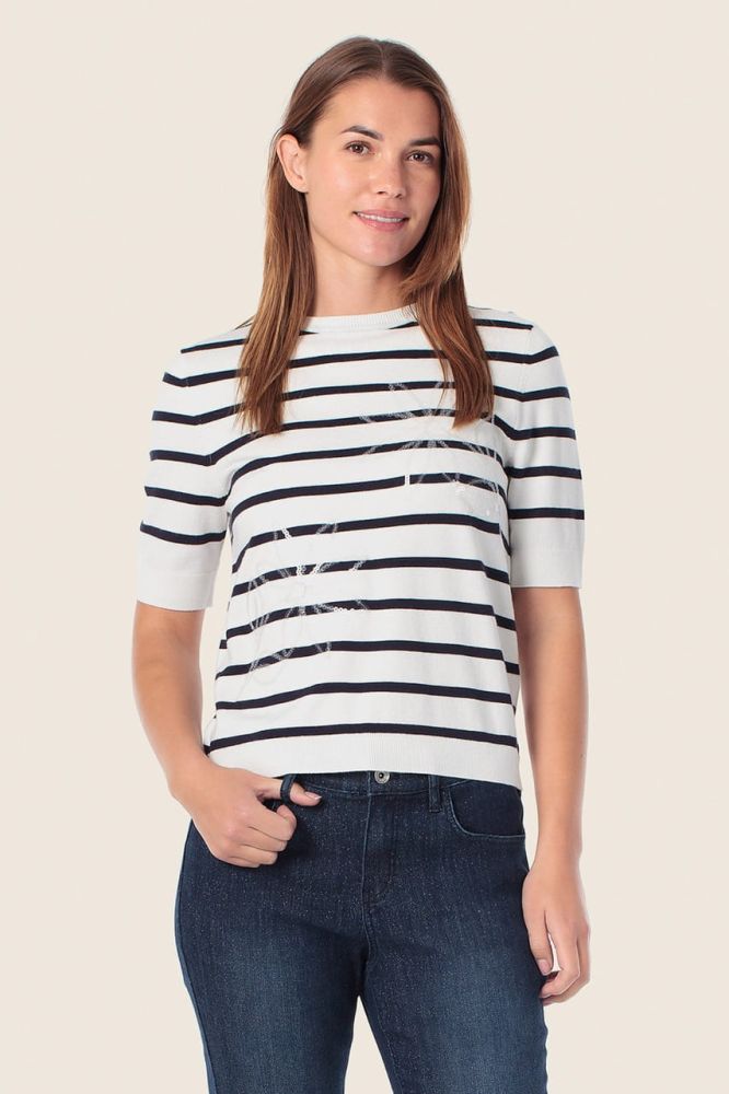 Sweter Gerry Weber z rękawami 1/2 w paski