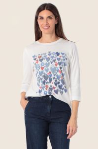 Koszulka Gerry weber z rękawkiem 3/4 oraz grafiką w serca