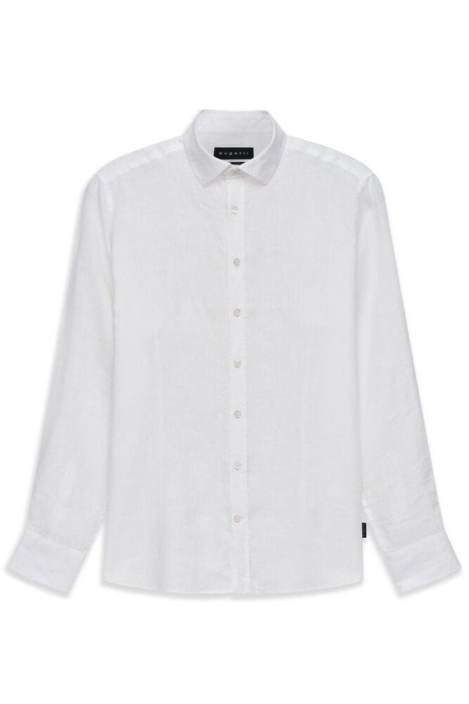 Lniana koszula męska bugatti Modern Fit biała