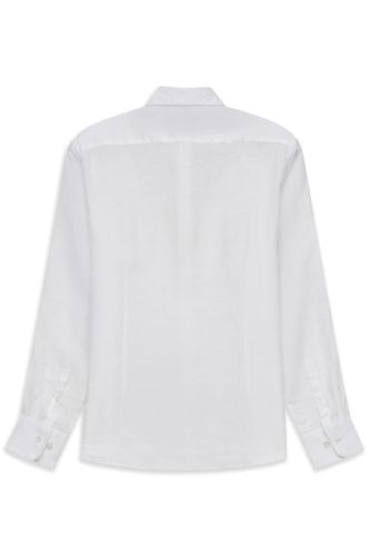 Lniana koszula męska bugatti Modern Fit biała