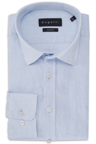 Lniana koszula męska bugatti Modern Fit błękitna