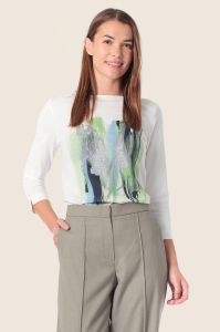 T-shirt Gerry Weber z rękawem 3/4 Off-White