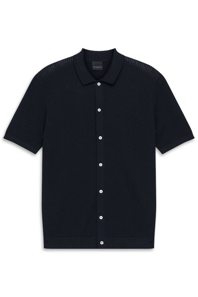 Koszulka męska polo bugatti z guzikami Navy