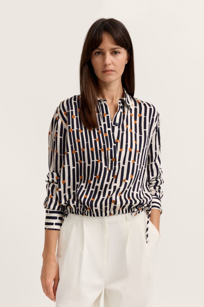 Bluzka damska koszulowa bugatti 2026 w paski i kropy - Sklep Online Moda Club 5.jpeg