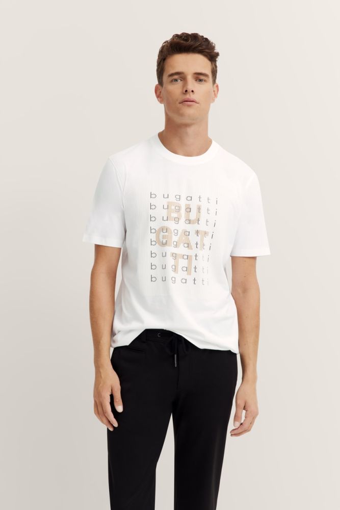 Biały t-shirt męski bugatti logo Moda Club Store 4.jpeg