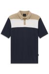 Dzianinowa koszulka męska polo bugatti navy