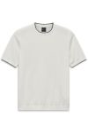 Dzianinowy t-shirt męski bugatti biały