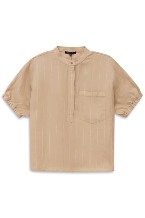 Lniana bluzka damska bugatti Sand Beige
