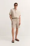 Lniane szorty męskie bugatti beige