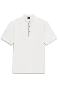 T-shirt męski polo bugatti biały ze stójką