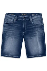 Krótkie jeansy męskie bugatti niebieskie z przetarciami