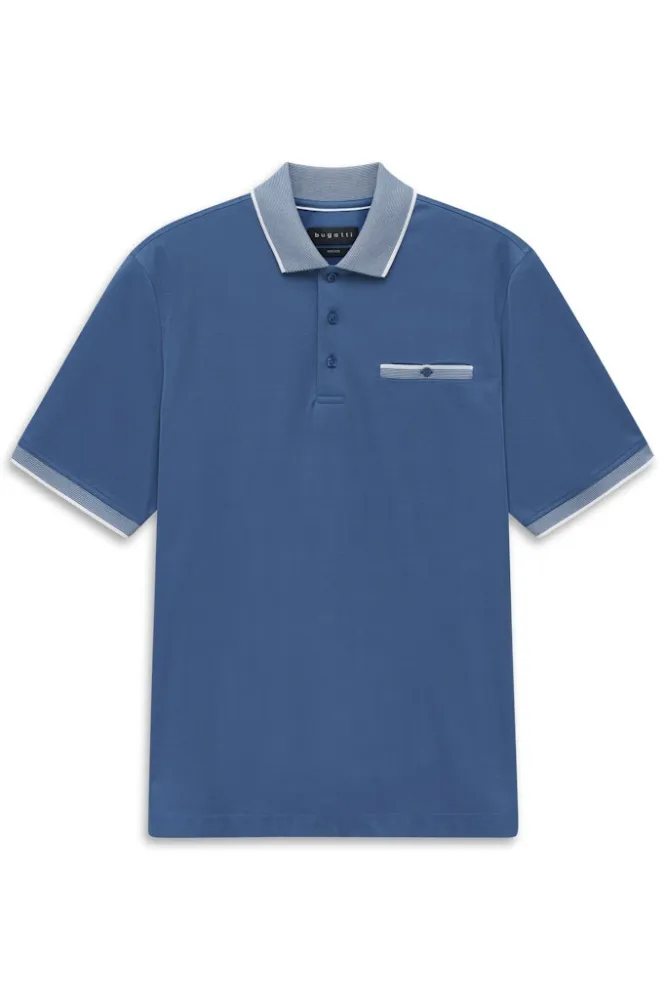 Koszulka męska polo bugatti niebieska