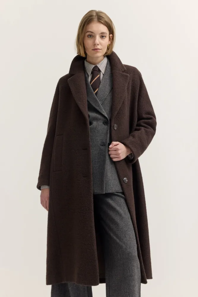 Wełniany płaszcz damski Bugatti Dark Brown - Jesien Zima 2026 6.jpeg