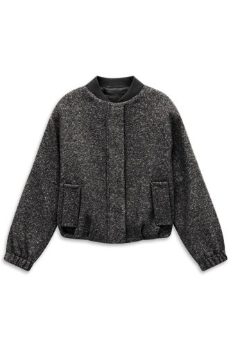 Bomberka damska bugatti z wełną Black Melange - ModaClubStore 2.jpeg