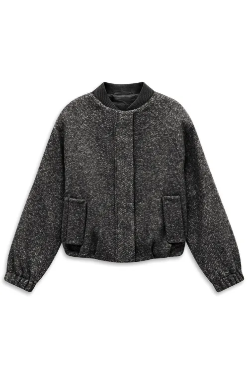 Bomberka damska bugatti z wełną Black Melange - ModaClubStore 2.jpeg