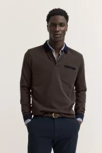 Koszulka męska longsleeve polo bugatti brown 