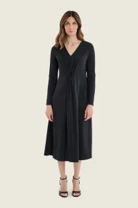 Czarna sukienka Gerry Weber z marszczeniem w talii