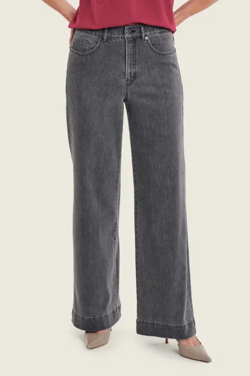 Szerokie dżinsy damskie Gerry Weber szare N77003690 2.jpeg