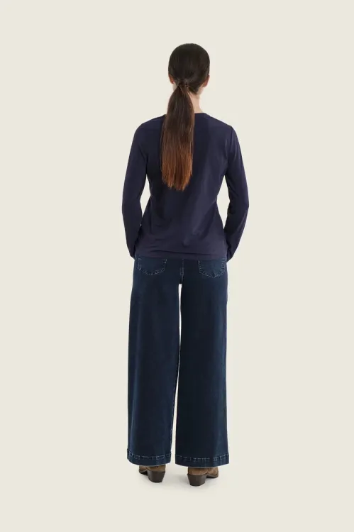 Szerokie dżinsy damskie Gerry Weber dark blue N77028397 3_ModaClub_.webp