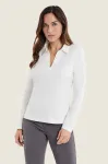 Koszulka polo z długim rękawem Gerry Weber Off-White