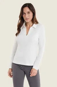 Koszulka polo z długim rękawem Gerry Weber Off-White