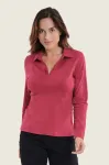Koszulka polo z długim rękawem Gerry Weber Red rumba