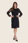 Czarna sukienka z prześwitującymi rękawami Gerry Weber N78640120 4_ModaClub_.webp