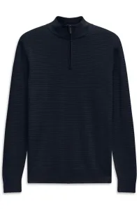 Sweter męski bugatti z krótkim zamkiem granatowy