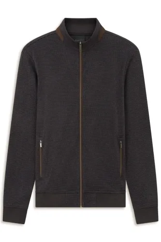 Sweter męski bugatti rozpinany brązowy
