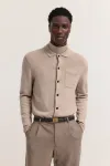 Wełniany kardigan męski bugatti beige