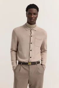 Wełniany kardigan męski bugatti beige