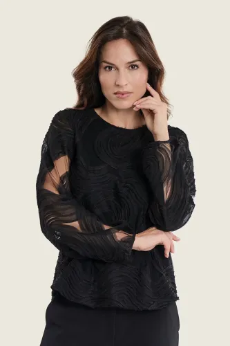 Czarna bluzka damska Gerry Weber N71019120 3_ModaClub_.webp