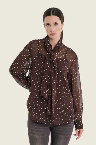 Brązowa bluzka Gerry Weber w kropki N71022827 3_ModaClub_.webp