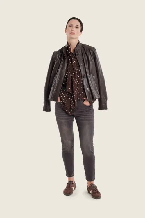 Brązowa bluzka Gerry Weber w kropki N71022827 6_ModaClub_.webp
