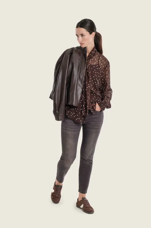 Brązowa bluzka Gerry Weber w kropki N71022827 7_ModaClub_.webp