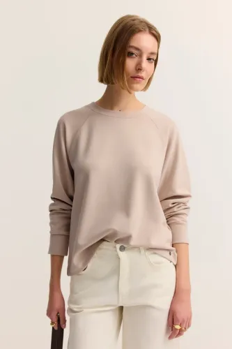 Luźny sweter damski Bugatti Light Beige