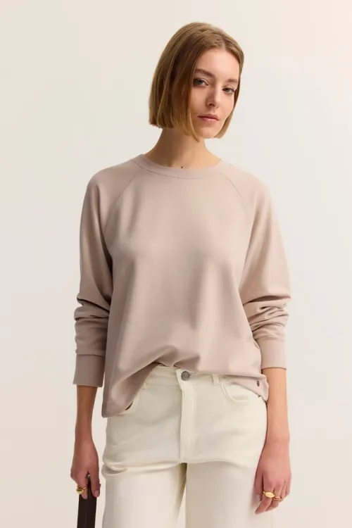 Luźny sweter damski Bugatti Light Beige