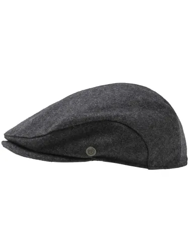 Wełniany kaszkiet męski bugatti z nausznikami Dark Gray